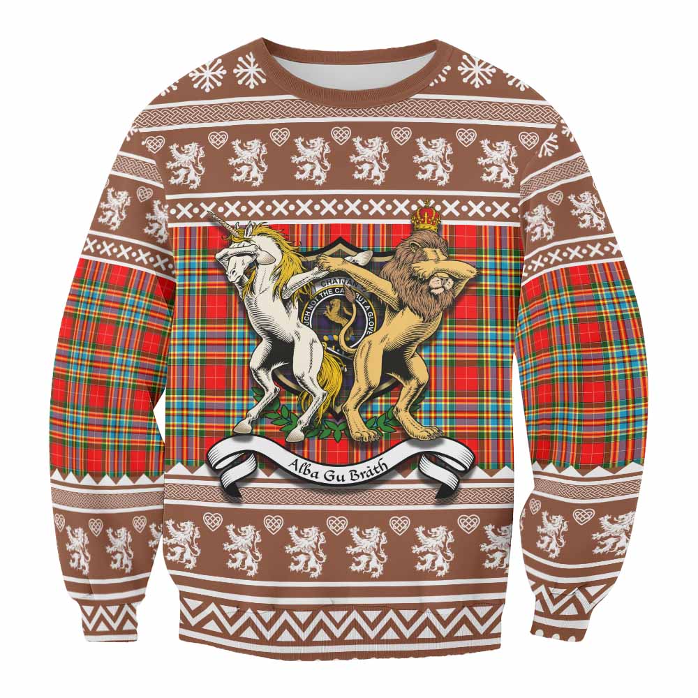 Chattan Clan Tartan Crest Christmas Sweatshirt Coat of Arms Funny Style - Tartan Vibes Clothing