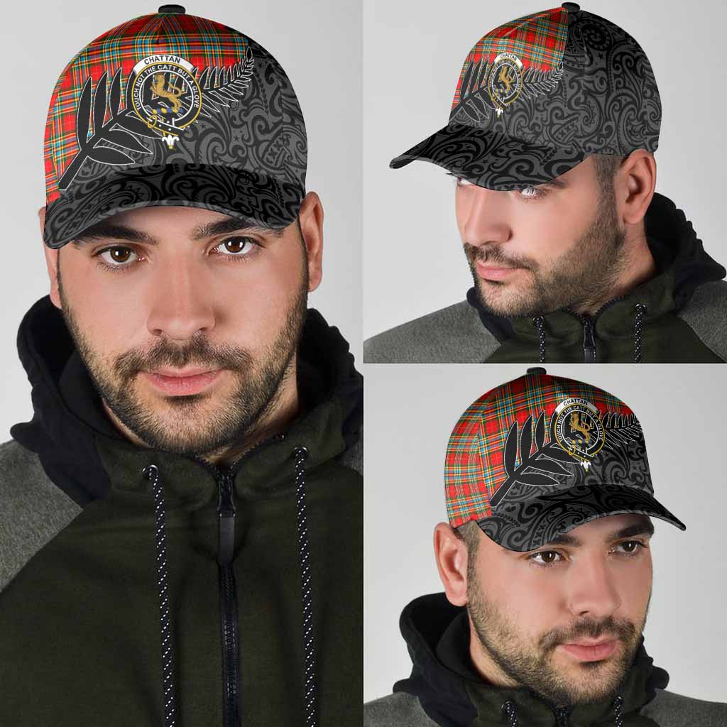 Chattan Crest Tartan Classic Cap with New Zealand Silver Fern Half Style