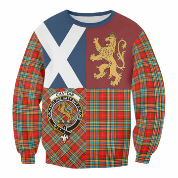 Chattan Crest Tartan Sweatshirt with Lion Rampant Saltire Style