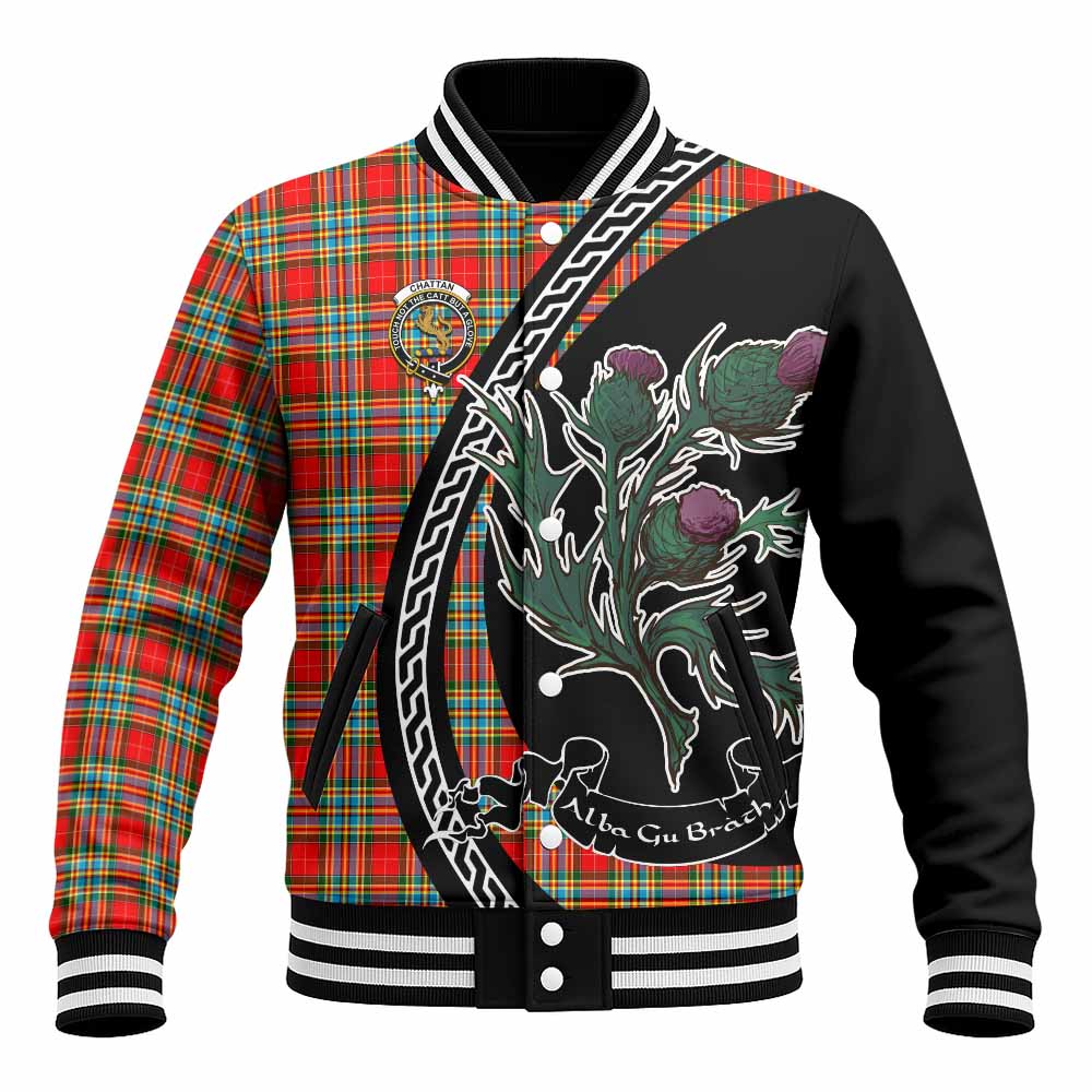 Chattan Family Crest Tartan Baseball Jacket Alba Thistle Inspired - Tartan Vibes Clothing