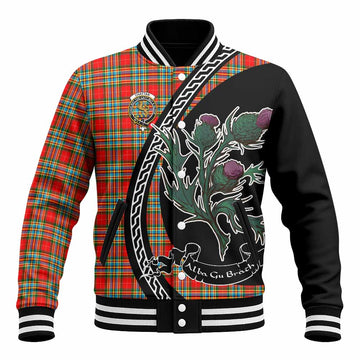 Chattan Family Crest Tartan Baseball Jacket Alba Thistle Inspired