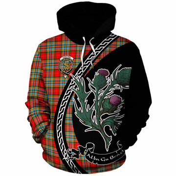 Chattan Family Crest Tartan Cotton Hoodie Alba Thistle Inspired
