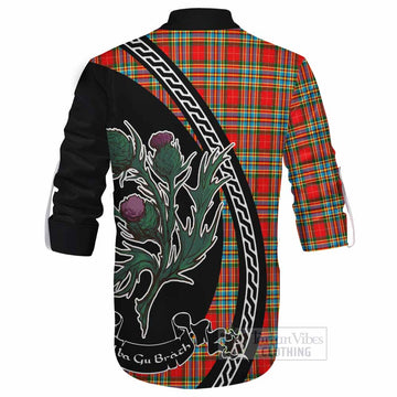 Chattan Family Crest Tartan Ghillie Shirt Alba Thistle Inspired
