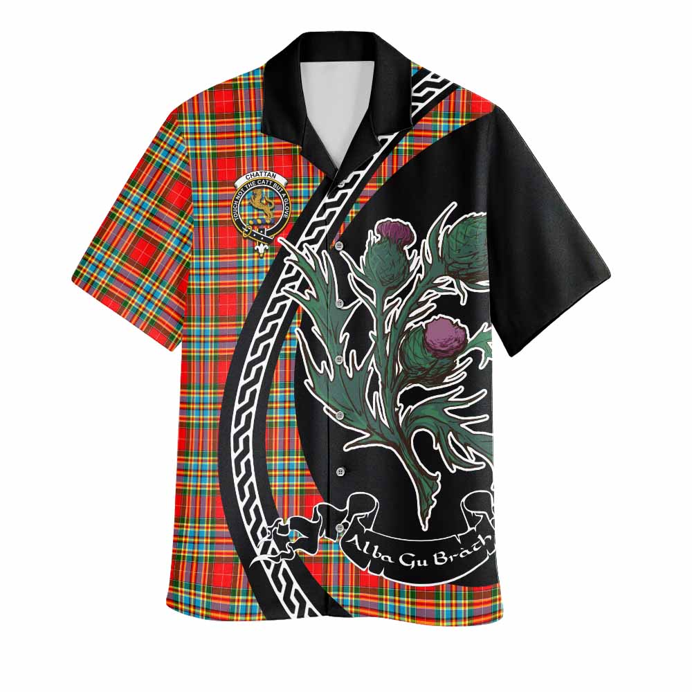 Chattan Family Crest Tartan Hawaiian Shirt Alba Thistle Inspired - Tartan Vibes Clothing