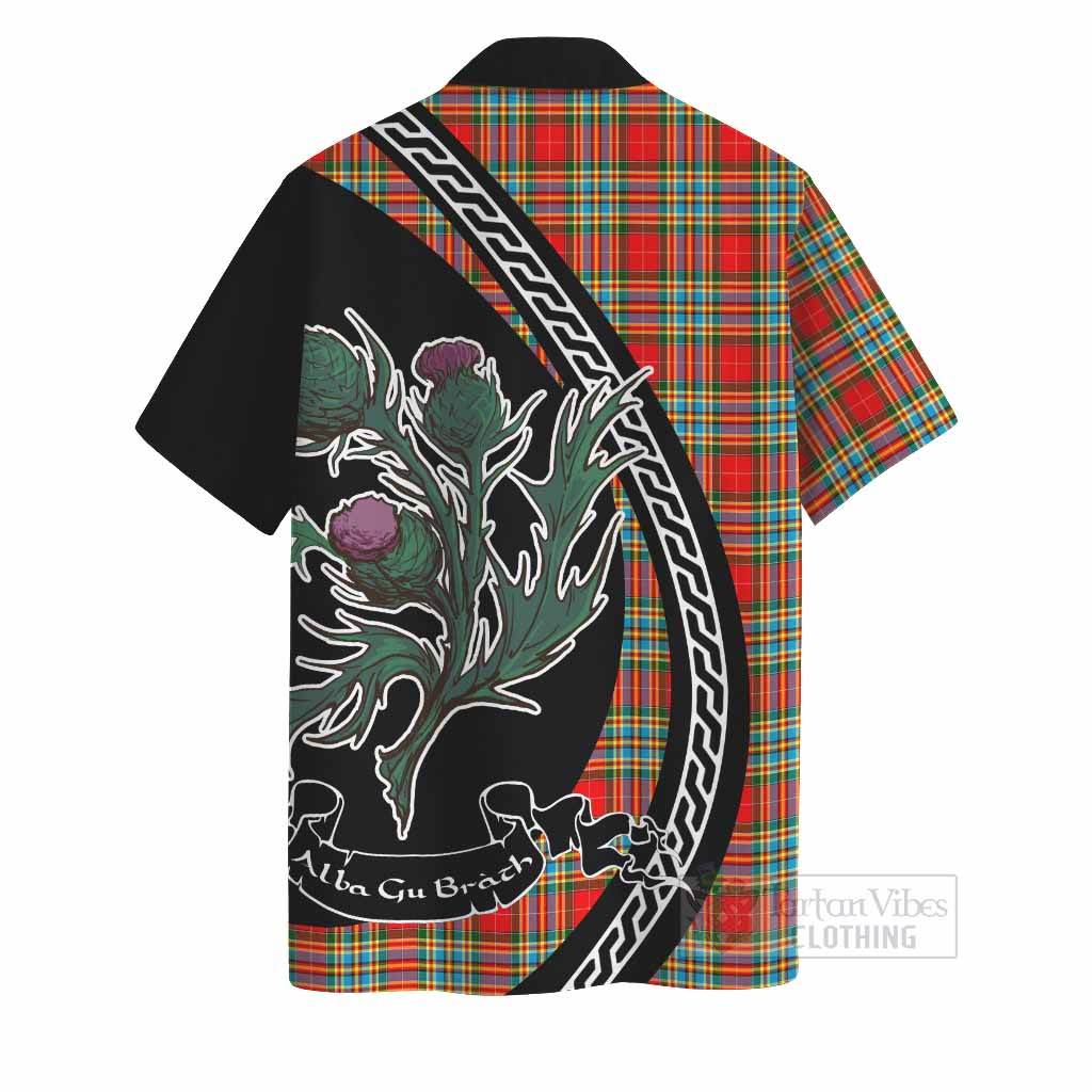 Chattan Family Crest Tartan Hawaiian Shirt Alba Thistle Inspired - Tartan Vibes Clothing