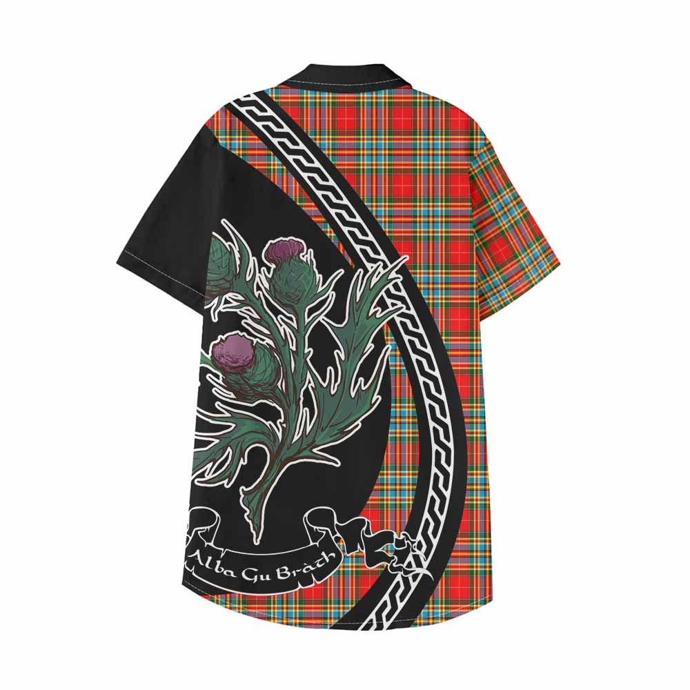 Chattan Family Crest Tartan Kid Hawaiian Shirt Alba Thistle Inspired - Tartan Vibes Clothing