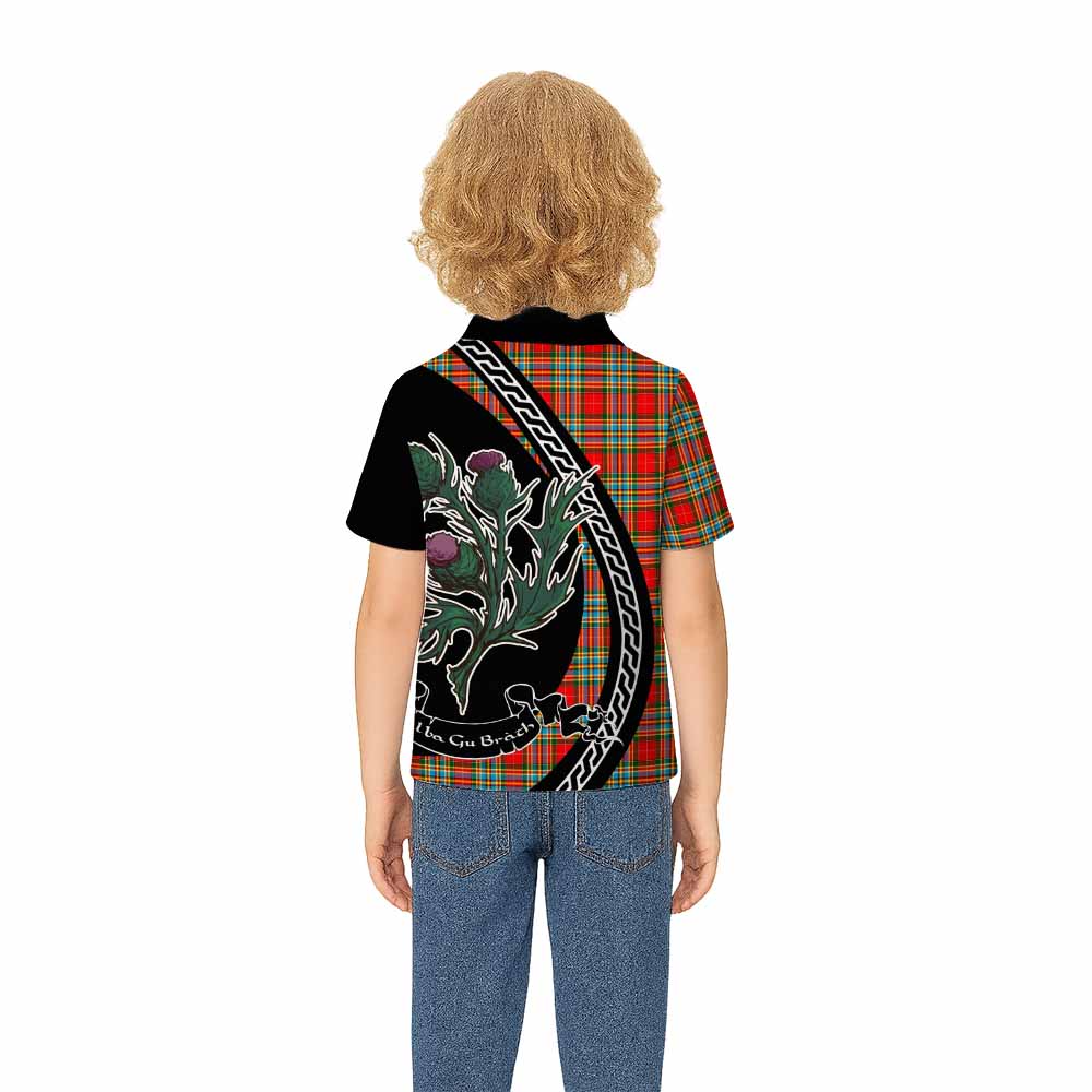 Chattan Family Crest Tartan Kid Polo Shirt Alba Thistle Inspired - Tartan Vibes Clothing