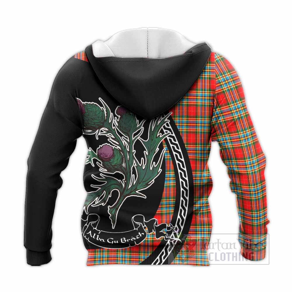 Chattan Family Crest Tartan Knitted Hoodie Alba Thistle Inspired - Tartan Vibes Clothing