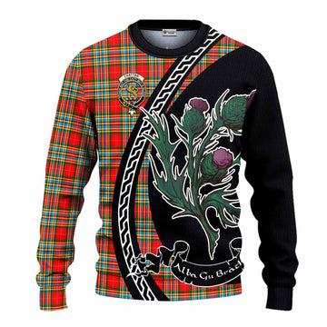 Chattan Family Crest Tartan Knitted Sweater Alba Thistle Inspired - Tartan Vibes Clothing