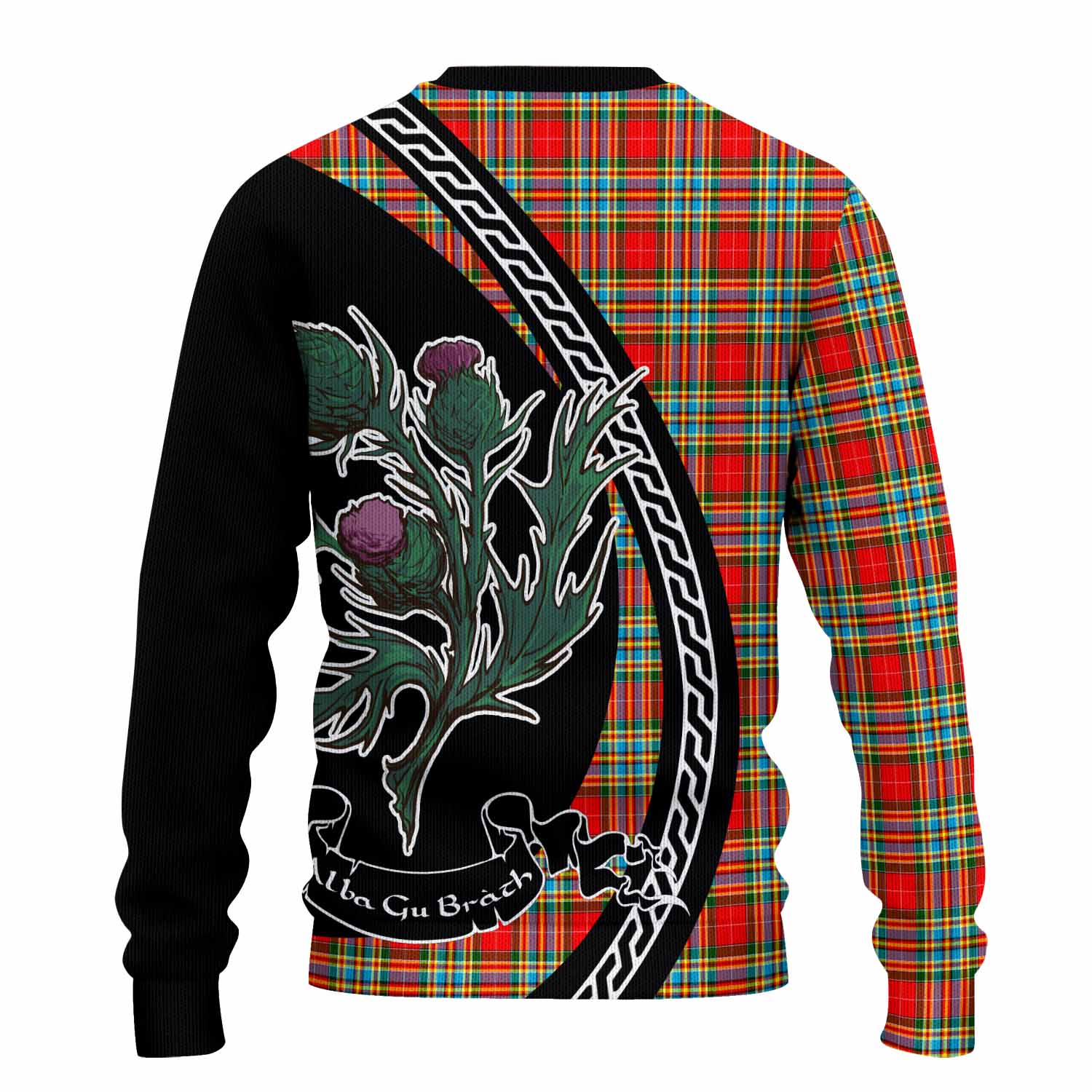 Chattan Family Crest Tartan Knitted Sweater Alba Thistle Inspired - Tartan Vibes Clothing