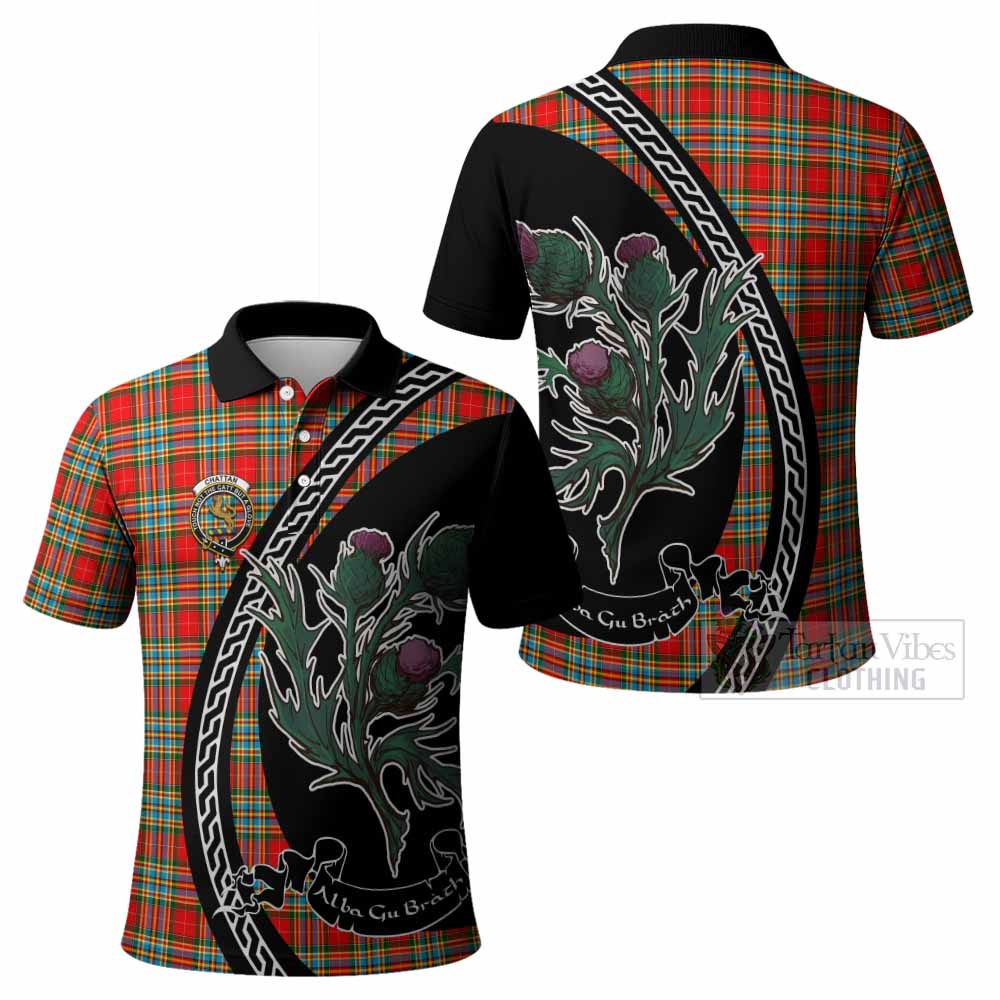 Chattan Family Crest Tartan Polo Shirt Alba Thistle Inspired - Tartan Vibes Clothing