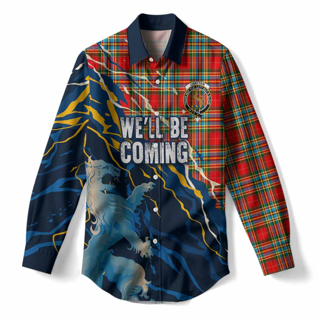 Chattan Scotland Tartan Women Casual Shirt WC2026 Football - We'll Be Coming