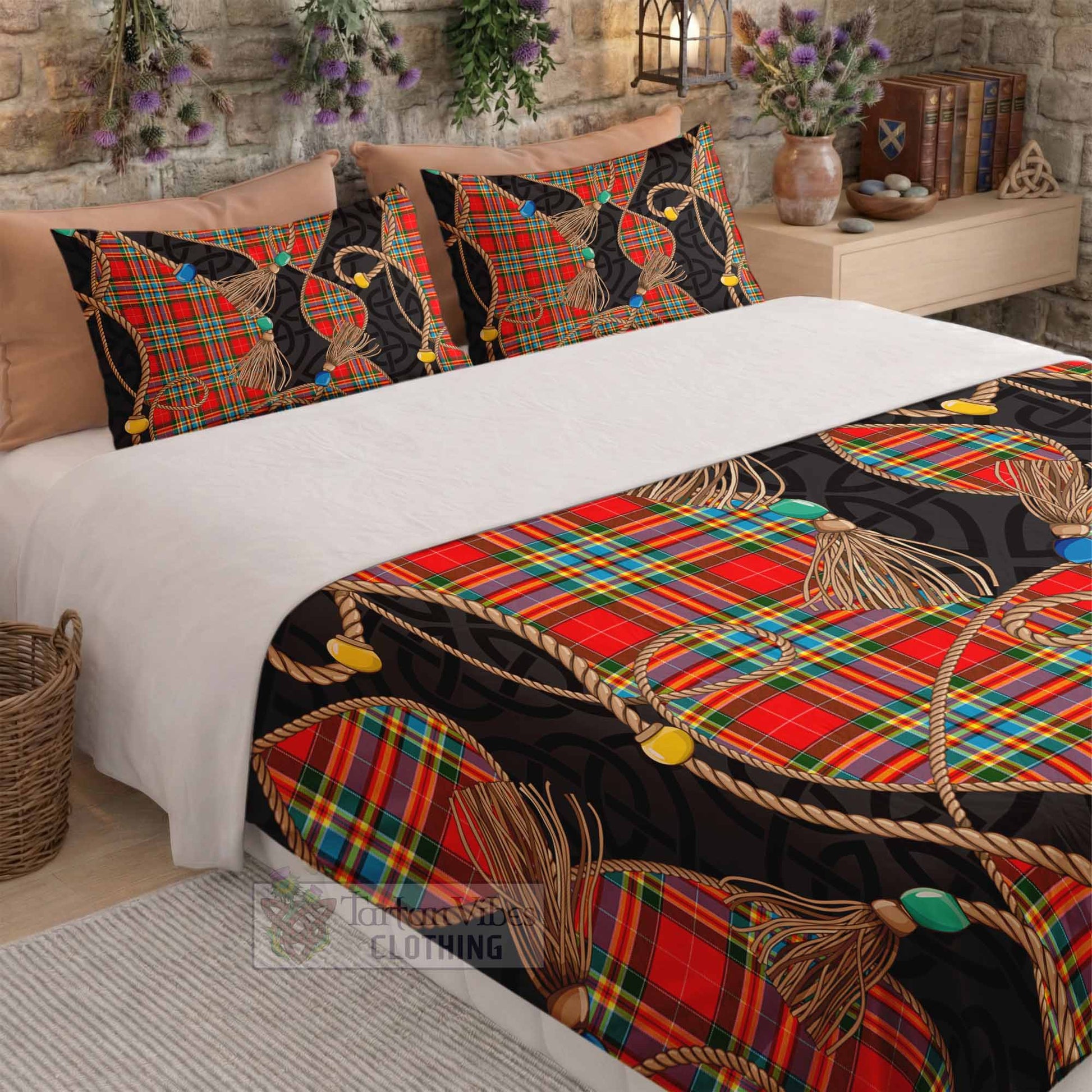 Chattan Scottish Tartan Twisted Ropes Stylized Bedding Set - Tartan Vibes Clothing