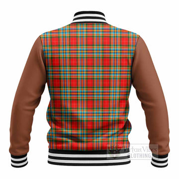 Chattan Tartan Accent Baseball Jacket with Family Crest