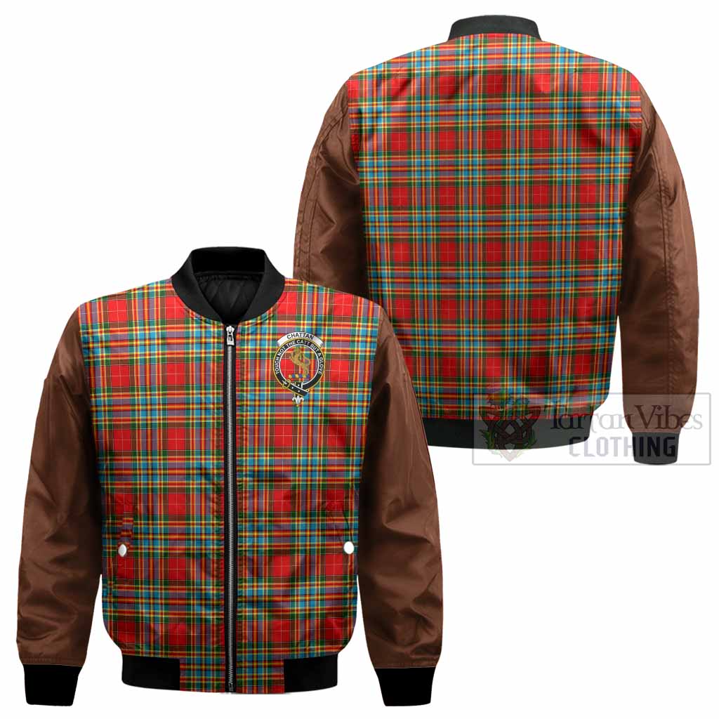 Chattan Tartan Accent Bomber Jacket with Family Crest