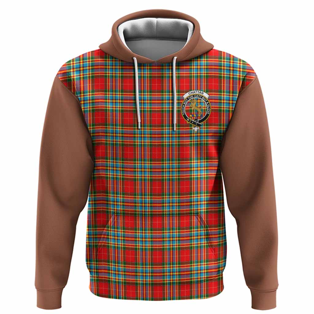 Chattan Tartan Accent Hoodie with Family Crest