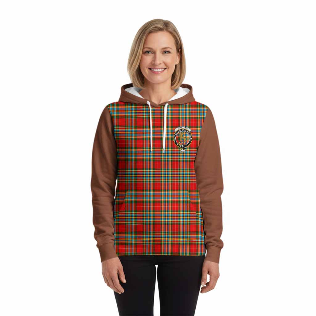 Chattan Tartan Accent Hoodie with Family Crest