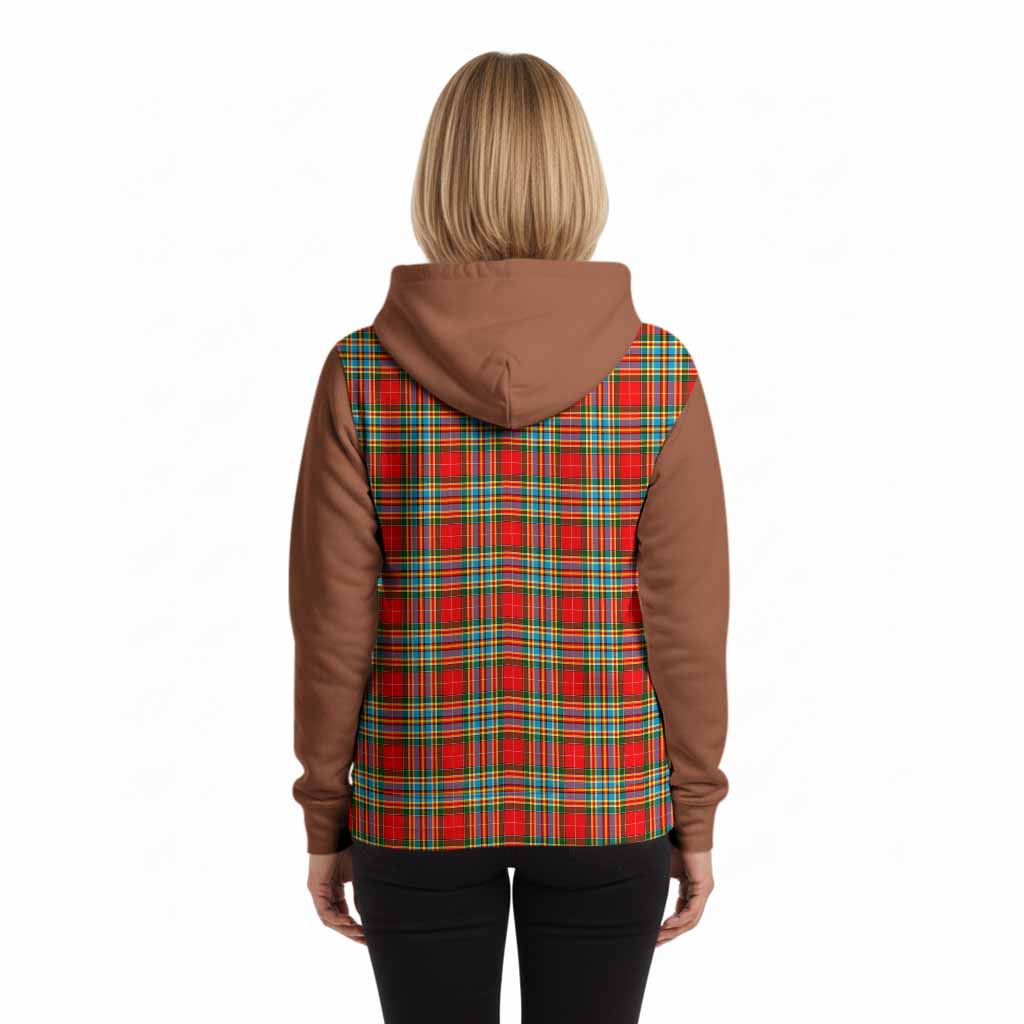 Chattan Tartan Accent Hoodie with Family Crest