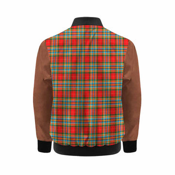 Chattan Tartan Accent Kid Bomber Jacket with Family Crest