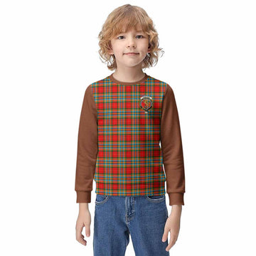 Chattan Tartan Accent Kid Knitted Sweatshirt with Family Crest