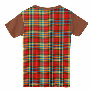 Chattan Tartan Accent Kid T-shirt with Family Crest