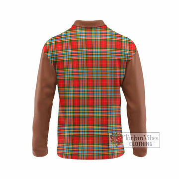 Chattan Tartan Accent Long Sleeve Polo Shirt with Family Crest