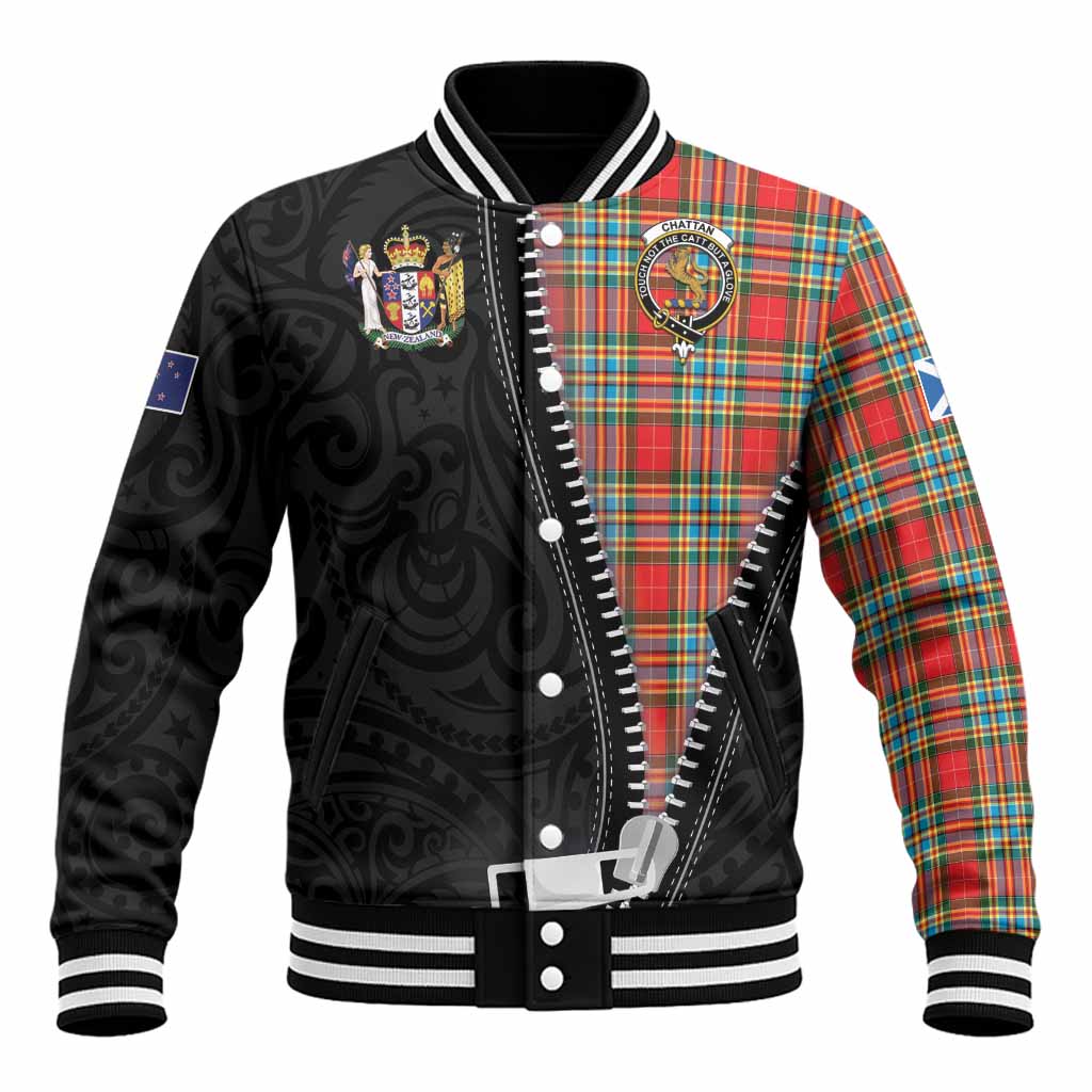 Chattan Tartan Baseball Jacket New Zealand Pattern Unique Zipper Stylized