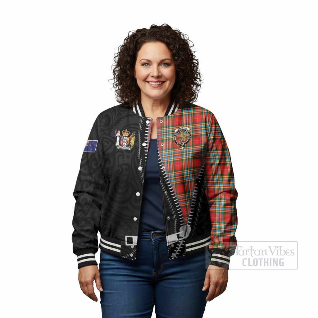 Chattan Tartan Baseball Jacket New Zealand Pattern Unique Zipper Stylized