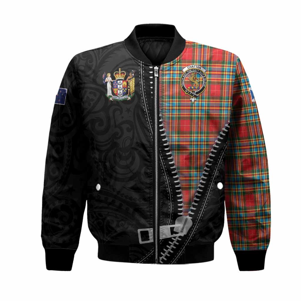Chattan Tartan Bomber Jacket New Zealand Pattern Unique Zipper Stylized