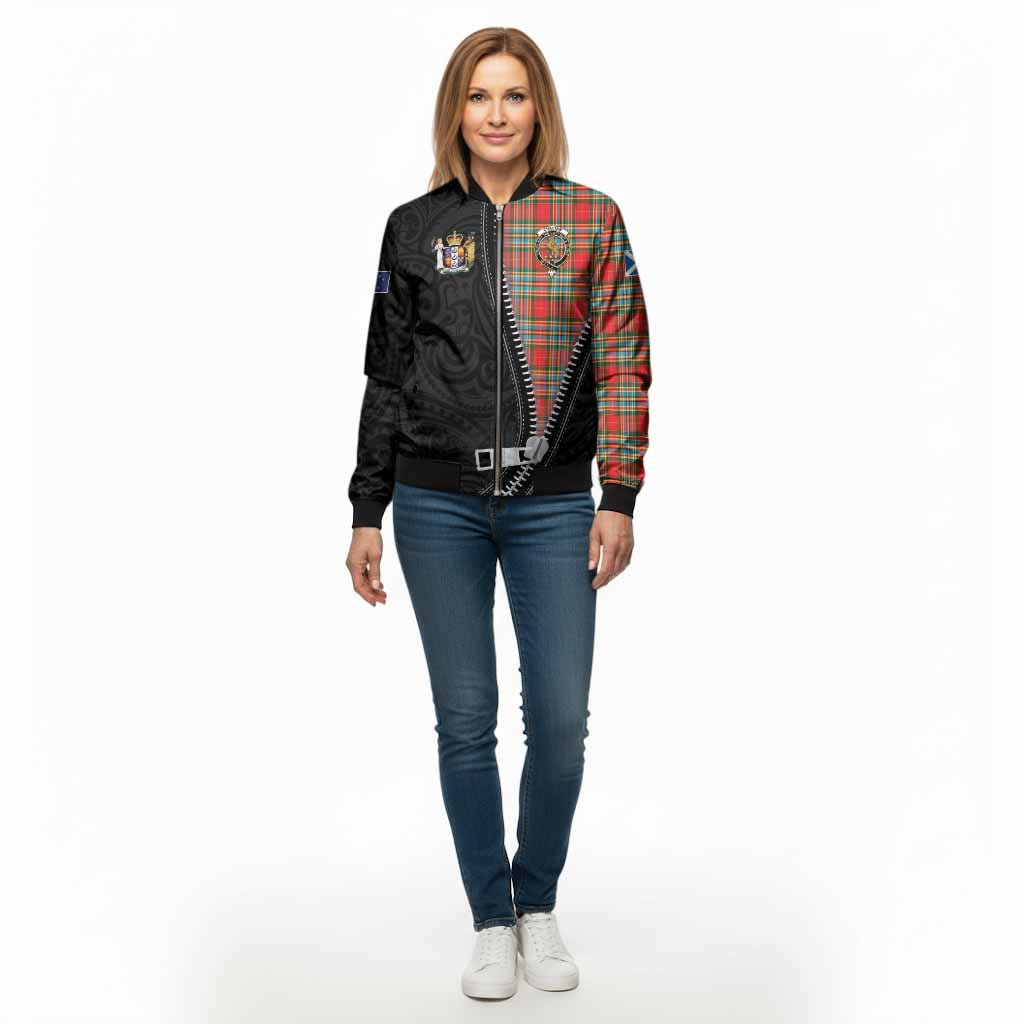 Chattan Tartan Bomber Jacket New Zealand Pattern Unique Zipper Stylized