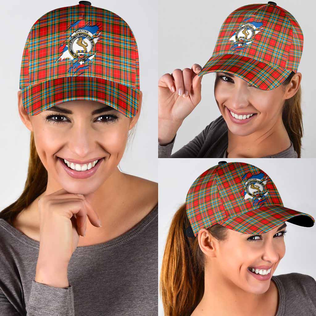 Chattan Tartan Classic Cap with Family Crest In Me Style
