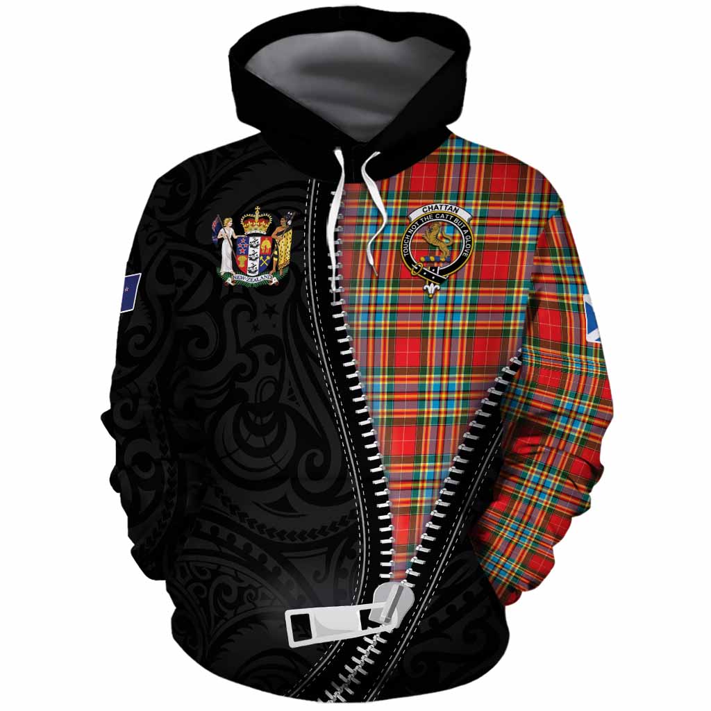 Chattan Tartan Cotton Hoodie New Zealand Pattern Unique Zipper Stylized