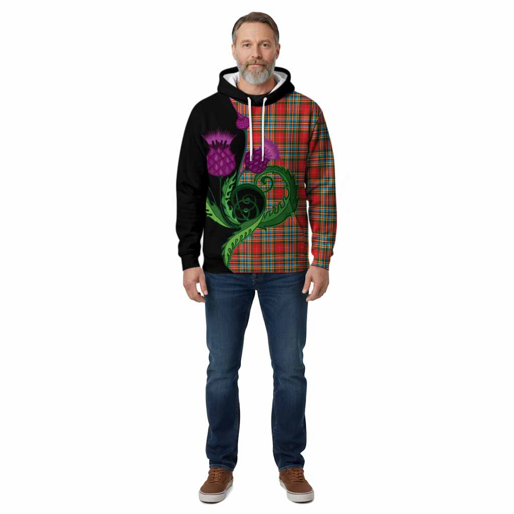 Chattan Tartan Cotton Hoodie Traditional Scottish Thistle