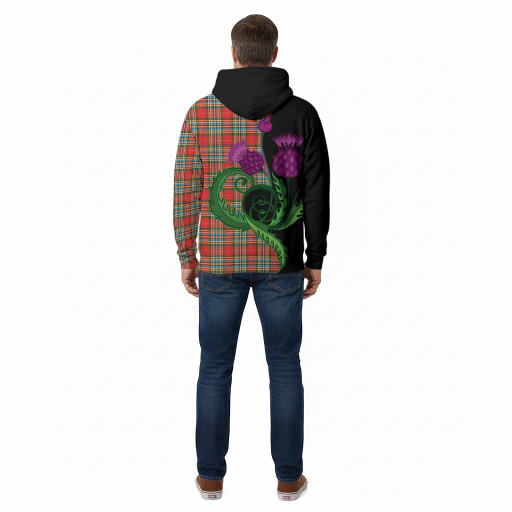Chattan Tartan Cotton Hoodie Traditional Scottish Thistle