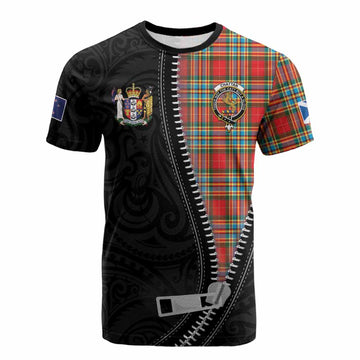 Chattan Tartan Cotton T-shirt New Zealand Pattern Unique Zipper Stylized