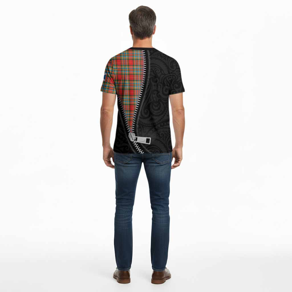 Chattan Tartan Cotton T-shirt New Zealand Pattern Unique Zipper Stylized