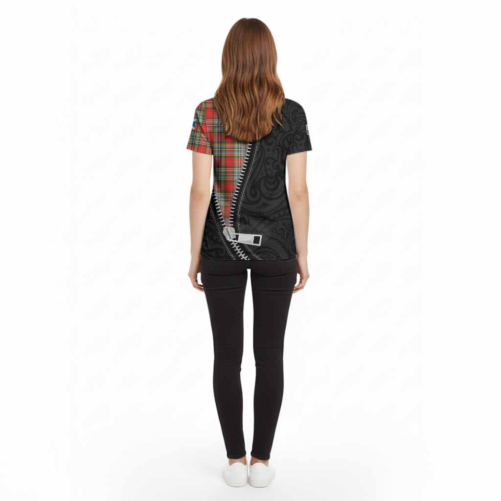 Chattan Tartan Cotton T-shirt New Zealand Pattern Unique Zipper Stylized