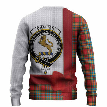 Chattan Tartan Crest Christmas Christmas Ugly Sweater Highland Cow Bagpipes Coquette Bow Style