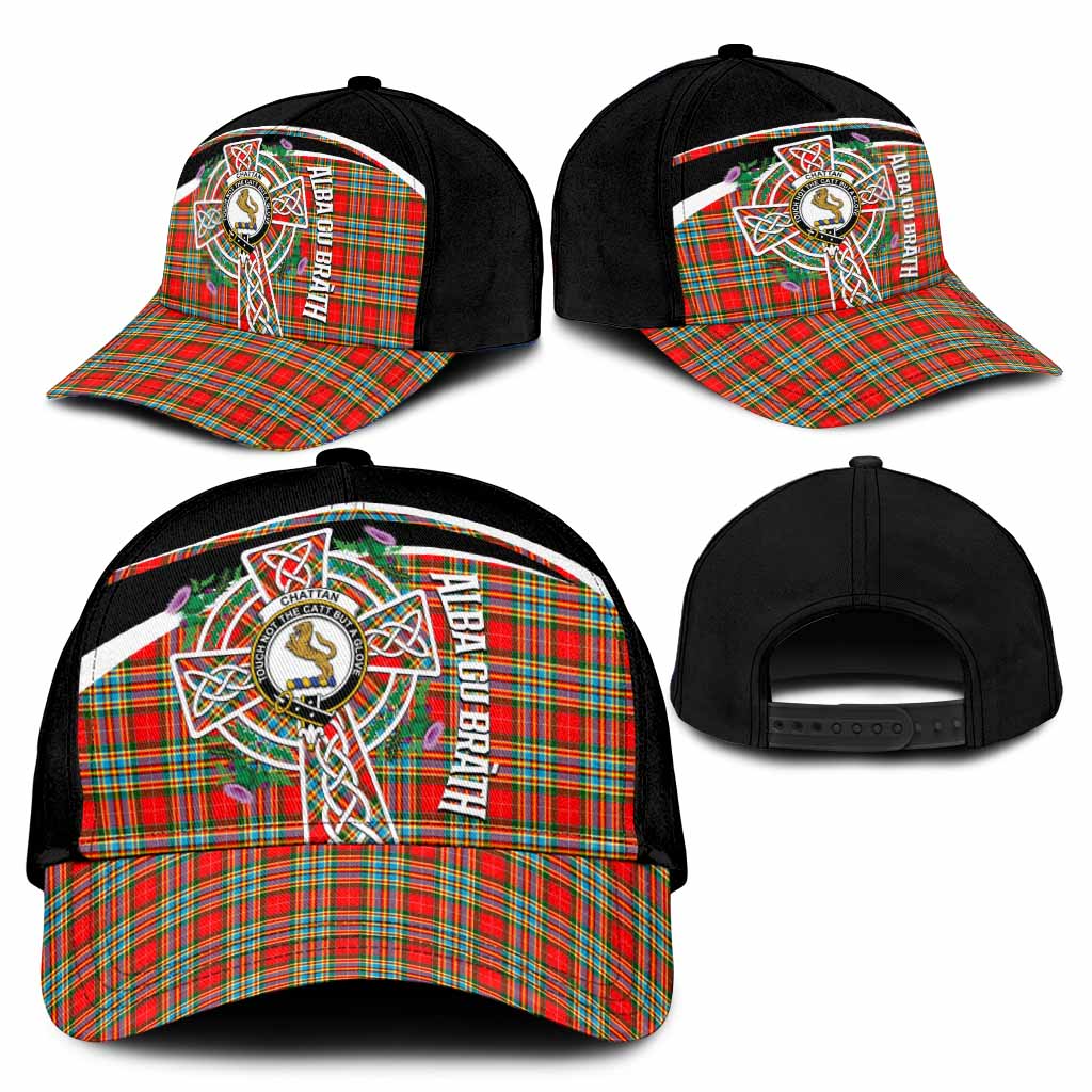 Chattan Tartan Crest Classic Cap Scottish Thistle Celtic Cross Alba Gu Brath