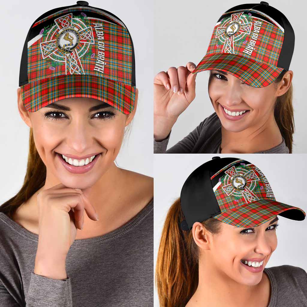 Chattan Tartan Crest Classic Cap Scottish Thistle Celtic Cross Alba Gu Brath