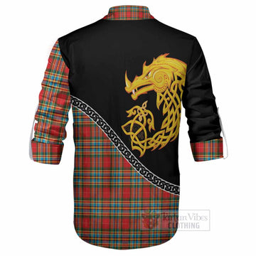 Chattan Tartan Crest Ghillie Shirt Legendary Dragon Knot Half Style