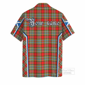 Chattan Tartan Crest Hawaiian Shirt Scotland Coat of Arm Flag Style