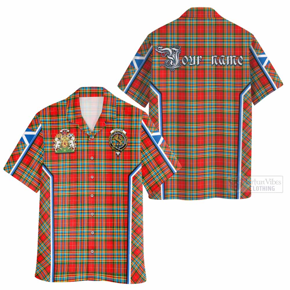 Chattan Tartan Crest Hawaiian Shirt Scotland Coat of Arm Flag Style - Tartan Vibes Clothing