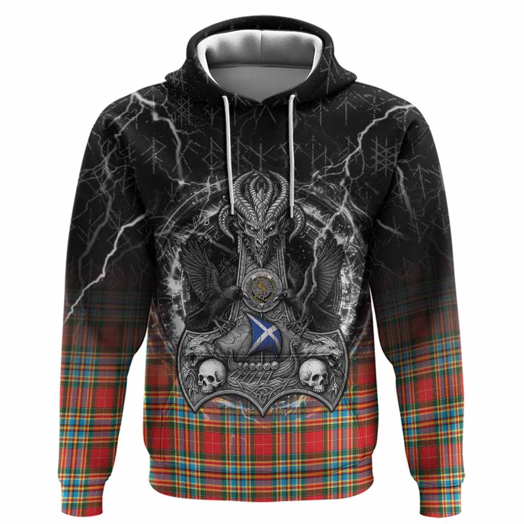 Chattan Tartan Crest Hoodie Celtic Odin's Raven Legacy