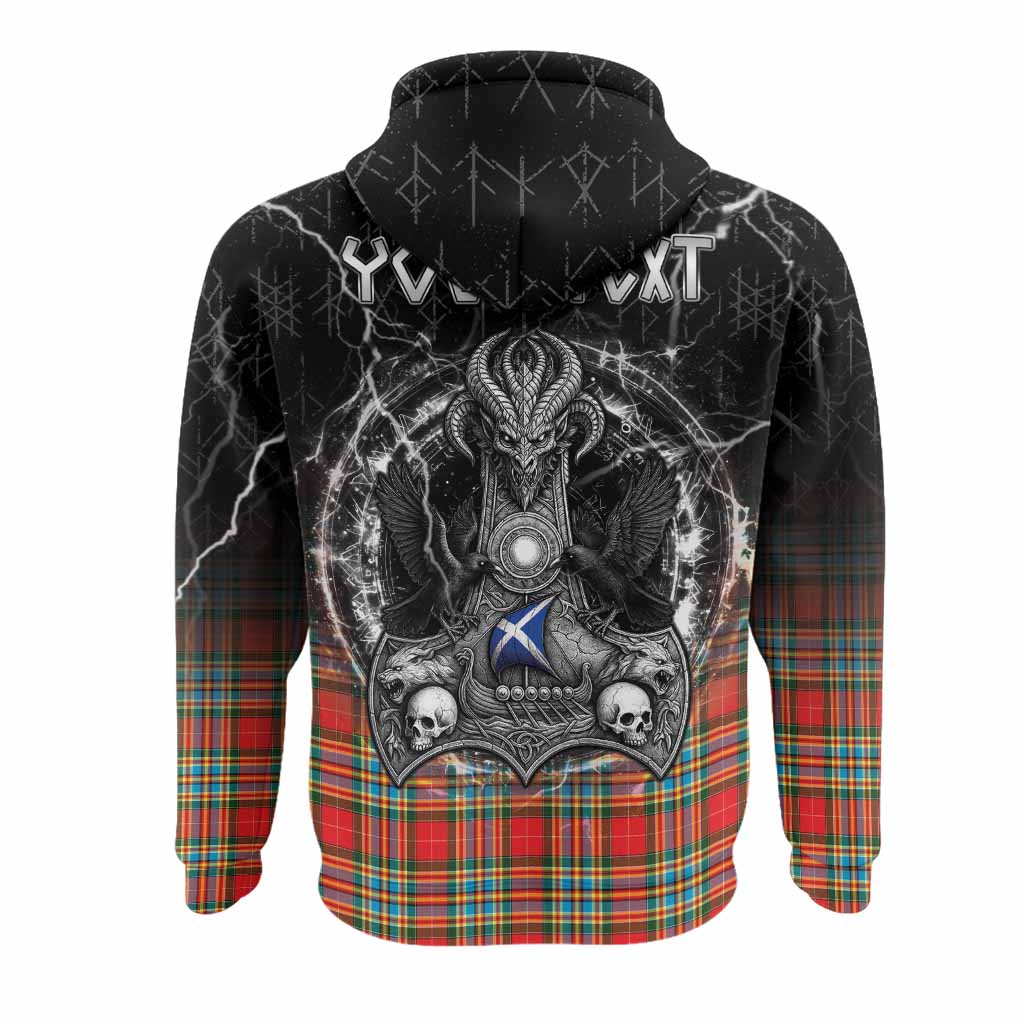 Chattan Tartan Crest Hoodie Celtic Odin's Raven Legacy