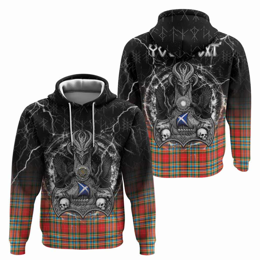 Chattan Tartan Crest Hoodie Celtic Odin's Raven Legacy
