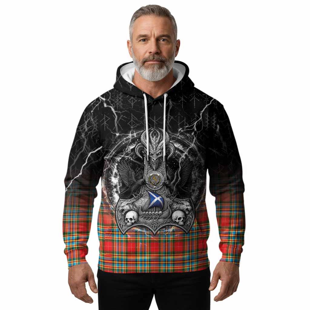 Chattan Tartan Crest Hoodie Celtic Odin's Raven Legacy