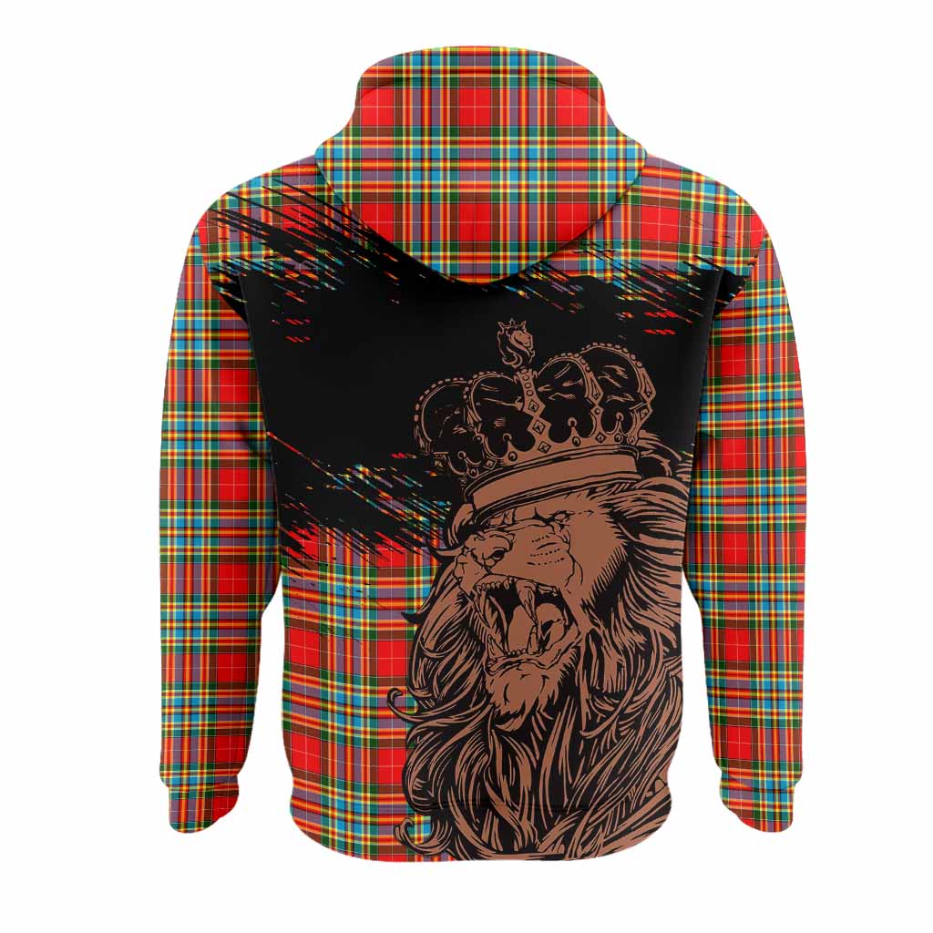 Chattan Tartan Crest Hoodie Crowned Lion Heritage Style
