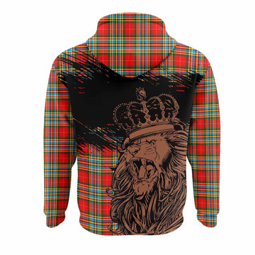 Chattan Tartan Crest Hoodie Crowned Lion Heritage Style