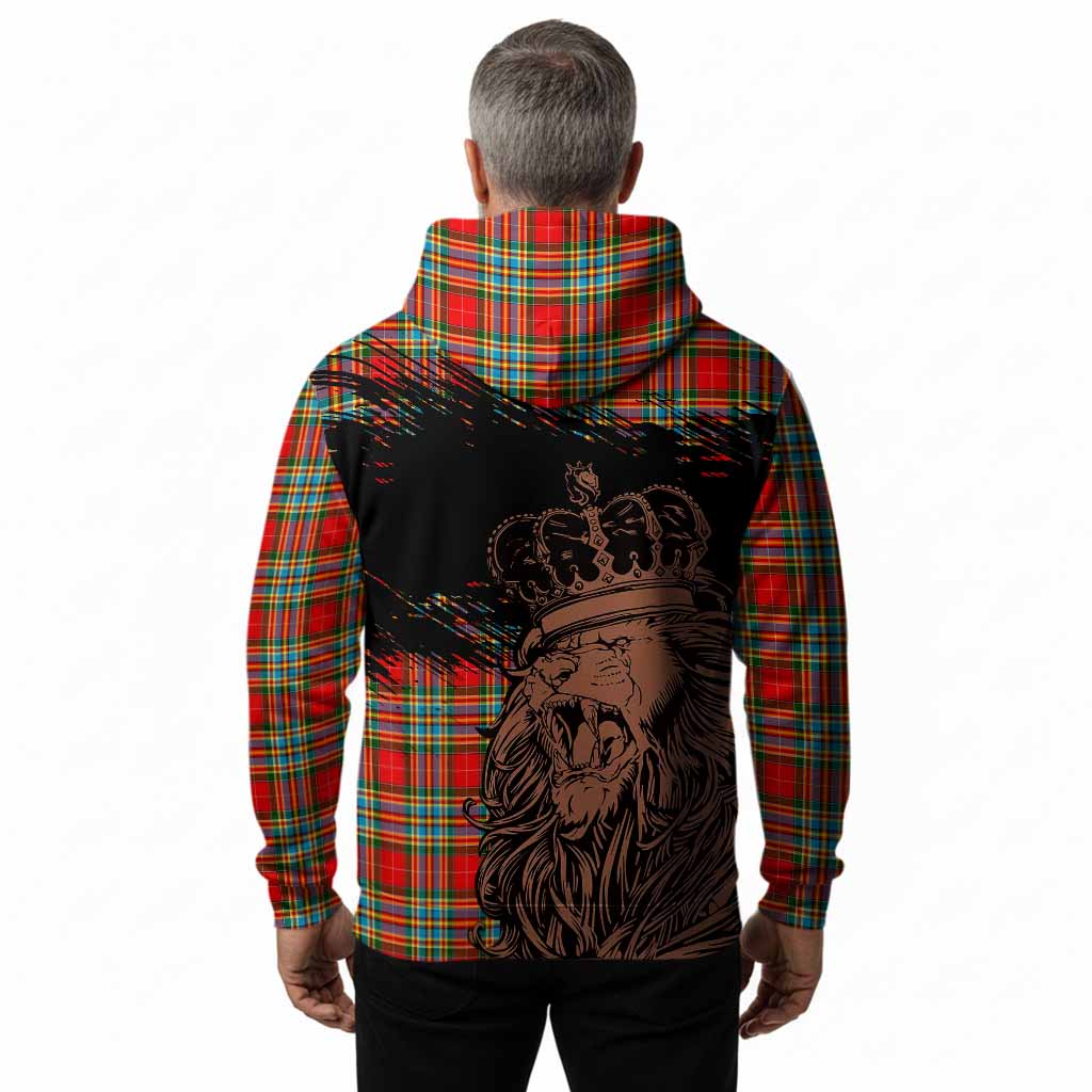 Chattan Tartan Crest Hoodie Crowned Lion Heritage Style